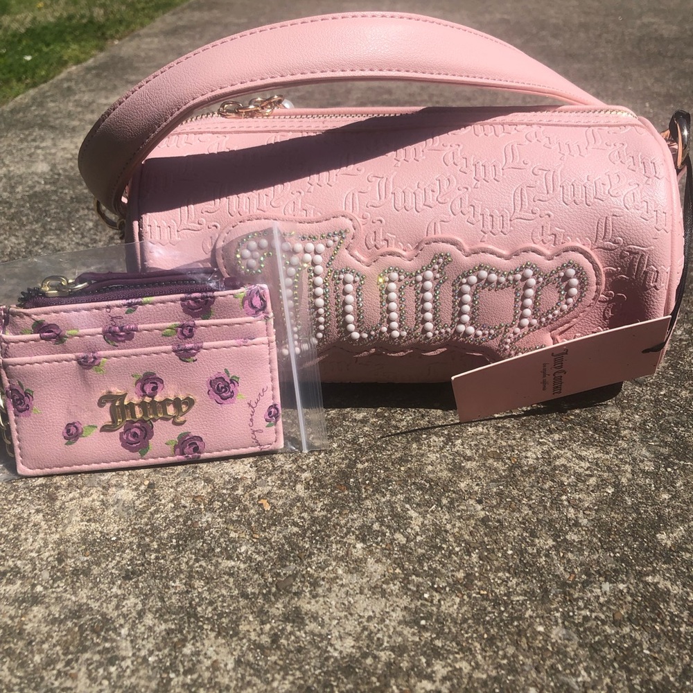 Juicy Couture spring Pink Pearl Logo  Bag with wallet